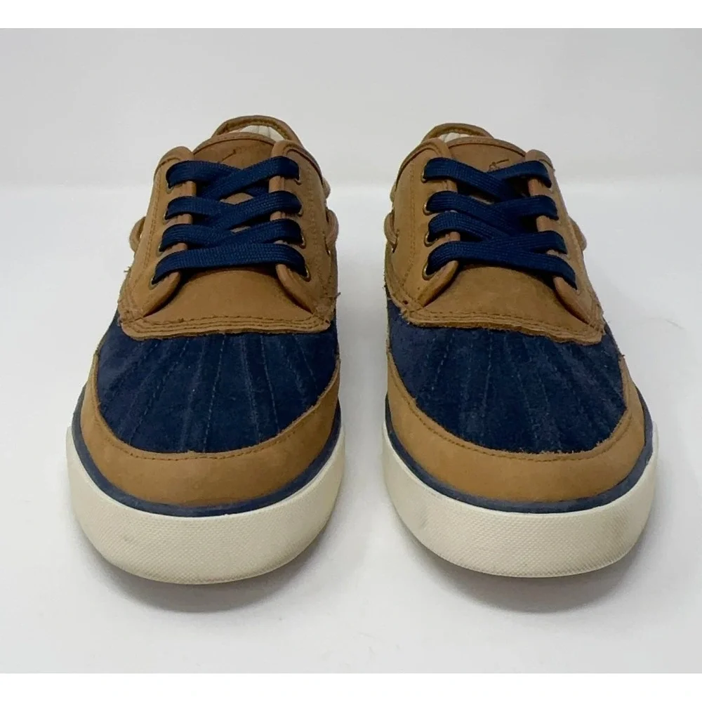 Polo Ralph Lauren Parkstone Low Brown Navy Duck Boat Shoes Men's Size 10D Preppy
